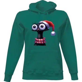 Dámská mikina Dámská mikina s kapucí s potiskem santa kočička dámské