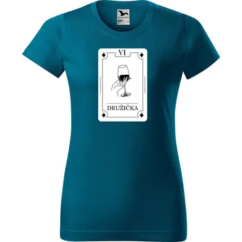 Dámské oblečení DOBRÝ TRIKO Dámské tričko s potiskem Družička tarot Barva: Petrolejová, Velikost: 2XL