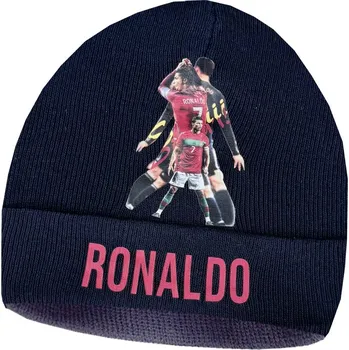 Čepice Numberoplus Dětská fotbalová pletená čepice - Cristiano Ronaldo CR7 Barva: Tmavá modrá