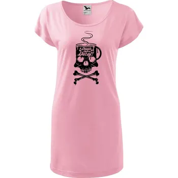 Dámské tričko DOBRÝ TRIKO Dámské tričko/šaty s potiskem Decaf Velikost: M, Barva: Růžová