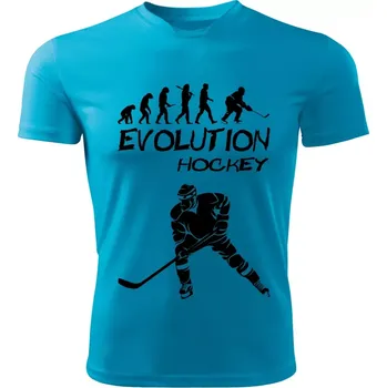 Pánské tričko HOKEJ tričko Evolution tyrkysové M (pánské tričko EVOLUTION sportovní HOCKEY)