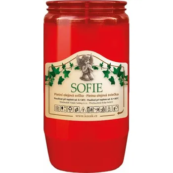 Svíčka svíčka HŘBITOVNÍ olejová SOFIE 120g ČERVENÁ 9,5cm