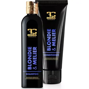 Kosmetika DEDRA Sada 1+1 šampón a kondicionér pro blond a melírované vlasy, BLONDIE & MELIER, 320 + 250 ml