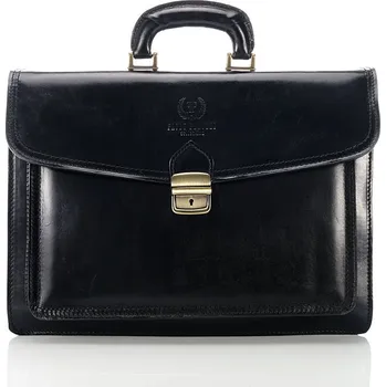 Pánská aktovka Paolo Peruzzi Exkluzivní kožená pánská aktovka Peruzzi černá