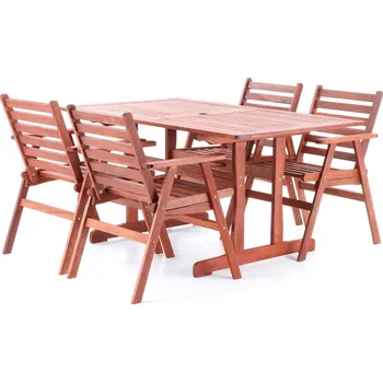 Zahradní sestava ZATE Dřevěný zahradní nábytek MERILIN 4 + luxusní sedáky ZDARMA