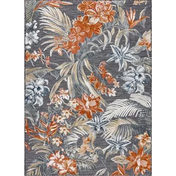 Koberec Kusový koberec Botanic 65262 flowers black – na ven i na doma 137x190 cm