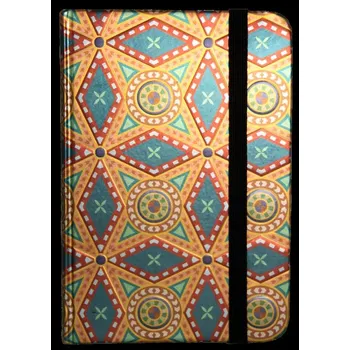 Zápisník Zápisník s gumičkou 95x140 mm zlatooranžový ornament