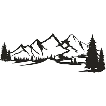 Samolepící dekorace Anděl Samolepka na zeď černé hory 32 x 60 cm 15505