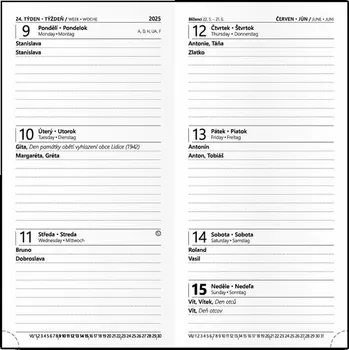 Diář Týdenní diář 2025 Jakub Lamino Pastel kapesní růžová