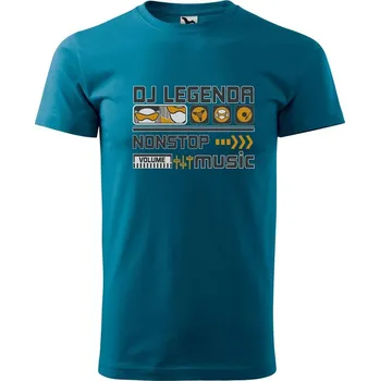 Pánské tričko DOBRÝ TRIKO Pánské tričko s potiskem DJ legenda Velikost: 2XL, Barva: Petrolejová
