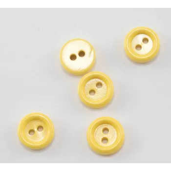 Knoflík Dírkový knoflík - žlutý - průměr 1,15 cm
