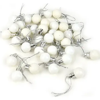 Vánoční dekorace Vánoční baňky, bílé, 2 cm, 36 ks