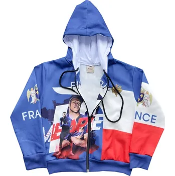 Chlapecká mikina Numberoplus Dětská fotbalová mikina s potiskem - France Kylian Mbappe MP10 Velikost: 12 roky (vel.146)