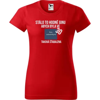 Dámské tričko DOBRÝ TRIKO Dámské narozeninové tričko Hodně ginu Barva: Červená, Velikost: L