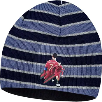 Čepice Numberoplus Dětská fotbalová pletená čepice - Cristiano Ronaldo Portugalsko Barva: Tyrkysová