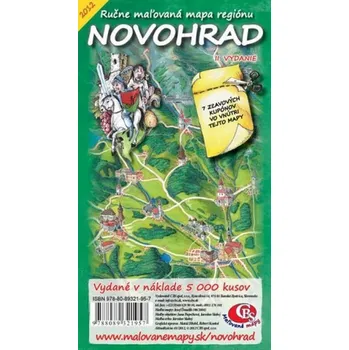 Ručne maľovaná mapa regiónu Novohrad