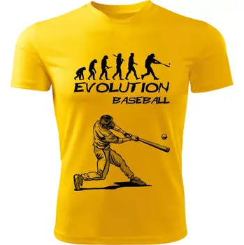 Pánské tričko BASEBALL tričko Evolution žluté L (pánské tričko EVOLUTION sportovní)