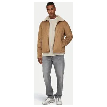 Dámská casual bunda Only & Sons Bunda z imitace kůže 22026162 Béžová Regular Fit S