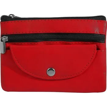 Excellanc Pouzdro na klíče z pravé kůže tmavě červená