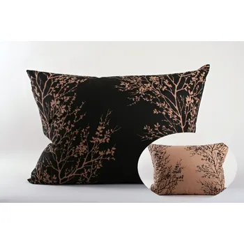 Povlečení Povlak na polštář 70x90 cm - bavlna perkál, větvičky černo/hnědé