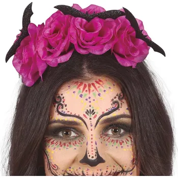 Čelenka Čelenka - květiny a netopýři, růžová