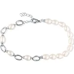 Stříbrný perlový náramek