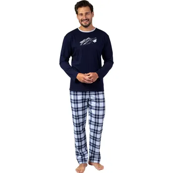 Pánská móda Pánské pyžamo 469/42 Regina Barva/Velikost: granát (modrá) / XXL