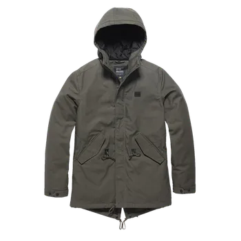 Pánský kabát Vintage Industries Parka Wallbrook, dark olive