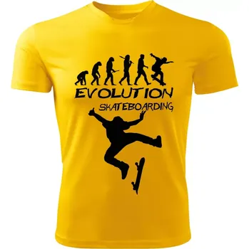 Skateboarding tričko Evolution žluté 3XL (pánské tričko EVOLUTION sportovní Skateboarding)