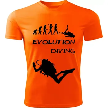 Pánské tričko DIVING tričko Evolution potápění oranžové 3XL (pánské tričko EVOLUTION sportovní DIVING)