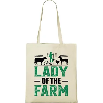 Nákupní taška DOBRÝ TRIKO Bavlněná taška s potiskem Lady of the farm Barva: Natural