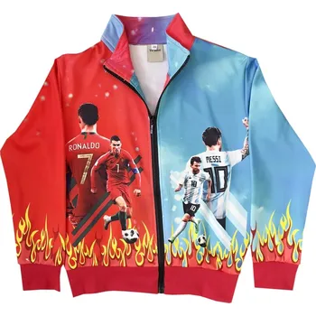 Chlapecká mikina Numberoplus Dětská fotbalová mikina s potiskem - Messi č.10 a Ronaldo č.7 Velikost: 13 let (vel.152)