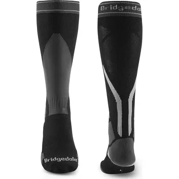 Pánské termo ponožky Podkolenky Bridgedale Ski Lightweight MP Over Calf black/grey