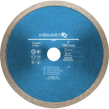 Řezný kotouč Högert Pevný diamantový kotouč 180 mm HT6D703