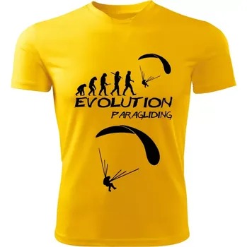 Pánské tričko PARAGLIDING tričko Evolution žluté XL (pánské tričko EVOLUTION sportovní PARAGLIDING )