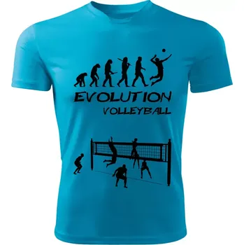 VOLLEYBALL tričko Evolution volejbal tyrkysové 3XL (pánské tričko EVOLUTION sportovní VOLLEYBALL )