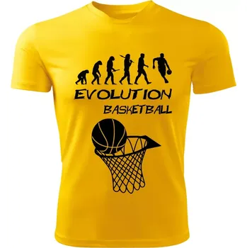 Pánské tričko BASKETBALL tričko Evolution žluté XL (pánské tričko EVOLUTION sportovní BASKETBAL)