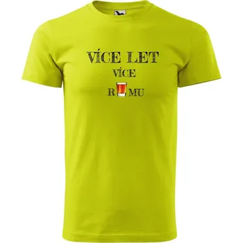 Pánská móda DOBRÝ TRIKO Pánské narozeninové tričko Více RUMU Velikost: XL, Barva: Limetková