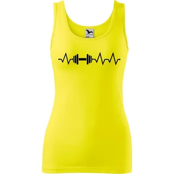 Dámské tričko DOBRÝ TRIKO Dámské tílko s potiskem Tep činka Velikost: M, Barva: Citrónová