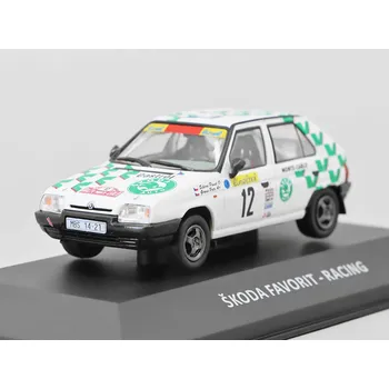 autíčko DeAgostini Škoda Favorit - Racing 1993 1:43 - Kaleidoskop slavných vozů časopis s modelem #95 Škoda Favorit Racing - kovový model auta 1/43