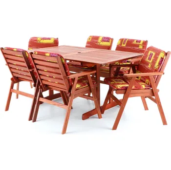 Zahradní sestava ZATE Dřevěný zahradní nábytek MERILIN 6 + luxusní sedáky ZDARMA