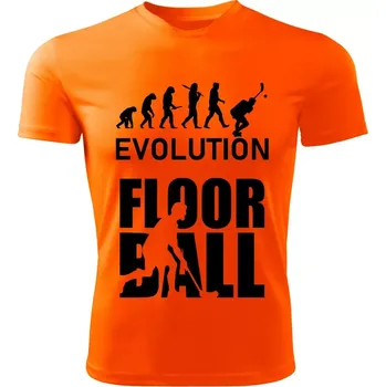 Pánské tričko FLOORBALL tričko Evolution oranžové 3XL (pánské tričko EVOLUTION sportovní FLOORBALL)