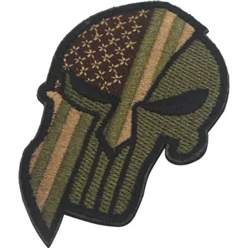 Nášivka WARAGOD Vyšívaná nášivka Punisher, USA zelená