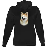 Dámská mikina s kapucí s potiskem Akita inu dámské