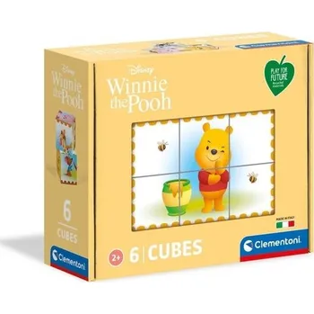 Hrací kostka Play For Future Obrázkové kostky Medvídek Pú, 6 kostek