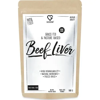 Goodie Hovězí játra - mrazem sušená - volný chov - organické BIO zemědělství - 100 g