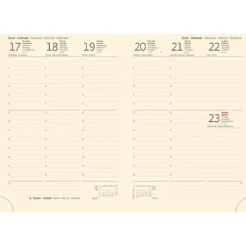 Diář Týdenní diář 2025 A5 Memory bílý s gumičkou