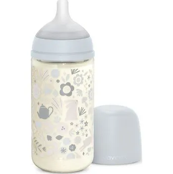 Kojenecká láhev Suavinex Láhev sklo Wonderland 240 ml fyziologická SX PRO +3 MF Liberty modrá