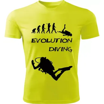 DIVING tričko Evolution potápění limetkové (pánské tričko EVOLUTION sportovní DIVING)