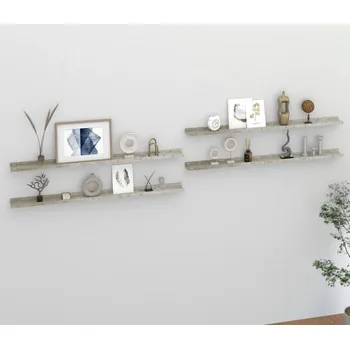 police ZBXL Nástěnné police 4 ks betonově šedé 115 x 9 x 3 cm